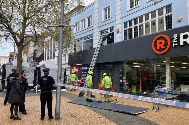 The Range in Chelmsford taped off by police as strong winds causes serious damage
